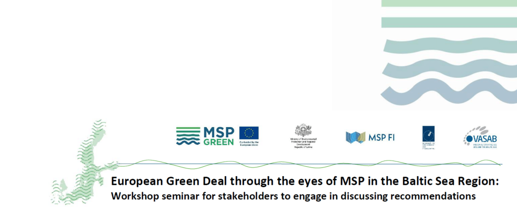 Register for MSP-GREEN project’s Baltic Sea Region-wide workshop in Riga